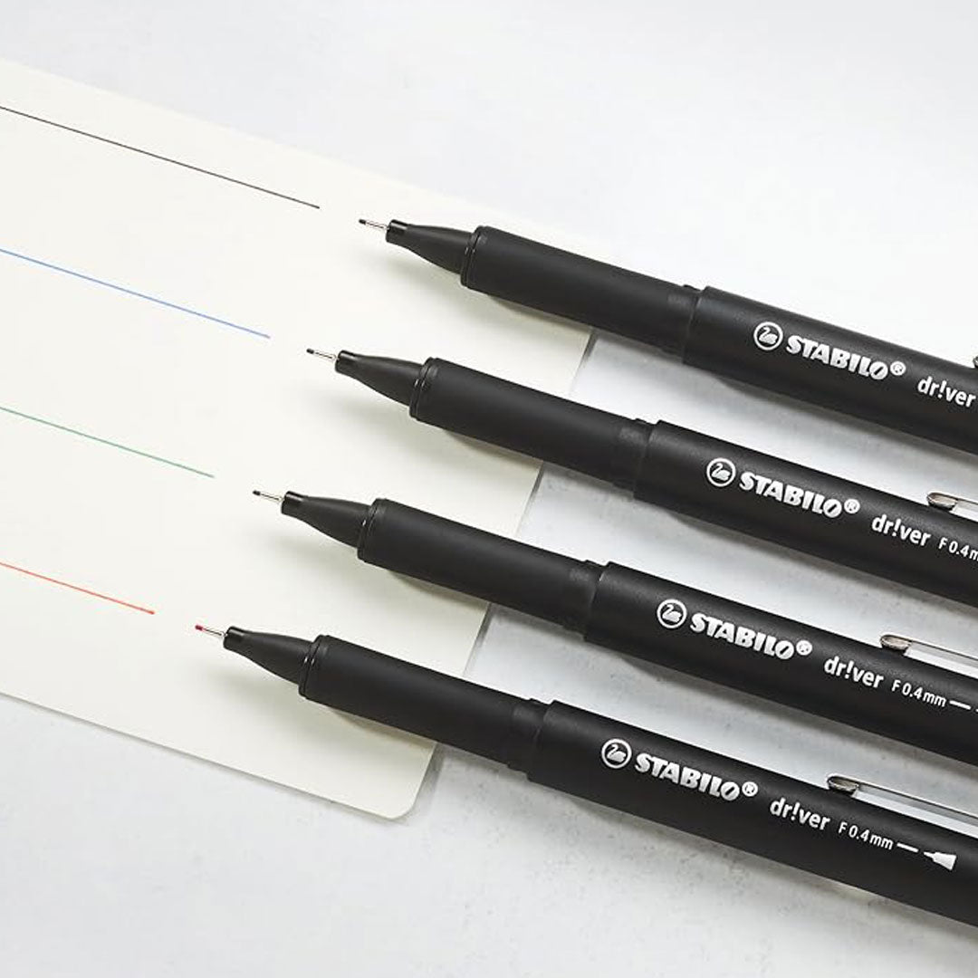 Stabilo | dr!ver Series | Premium Fineliner | 0.4mm | Fine | Black