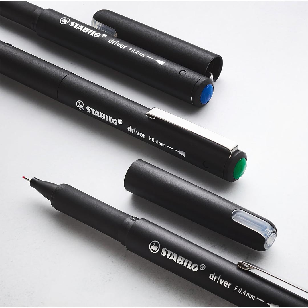 Stabilo | dr!ver Series | Premium Fineliner | 0.4mm | Fine | Pack of 1 | Black