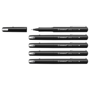 Stabilo | dr!ver Series | Premium Fineliner | Pack of 5 | Black