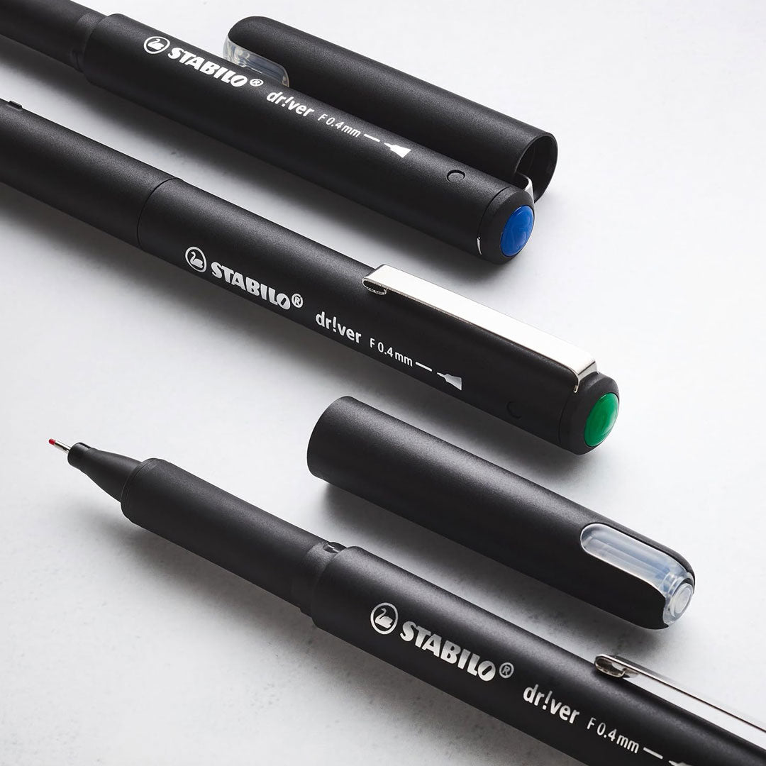 Stabilo | dr!ver Series | Premium Fineliner | Pack of 5 | Black