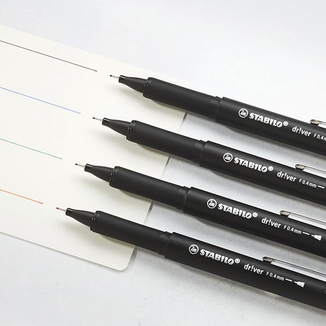 Stabilo | dr!ver Series | Premium Fineliner | Pack of 5 | Red