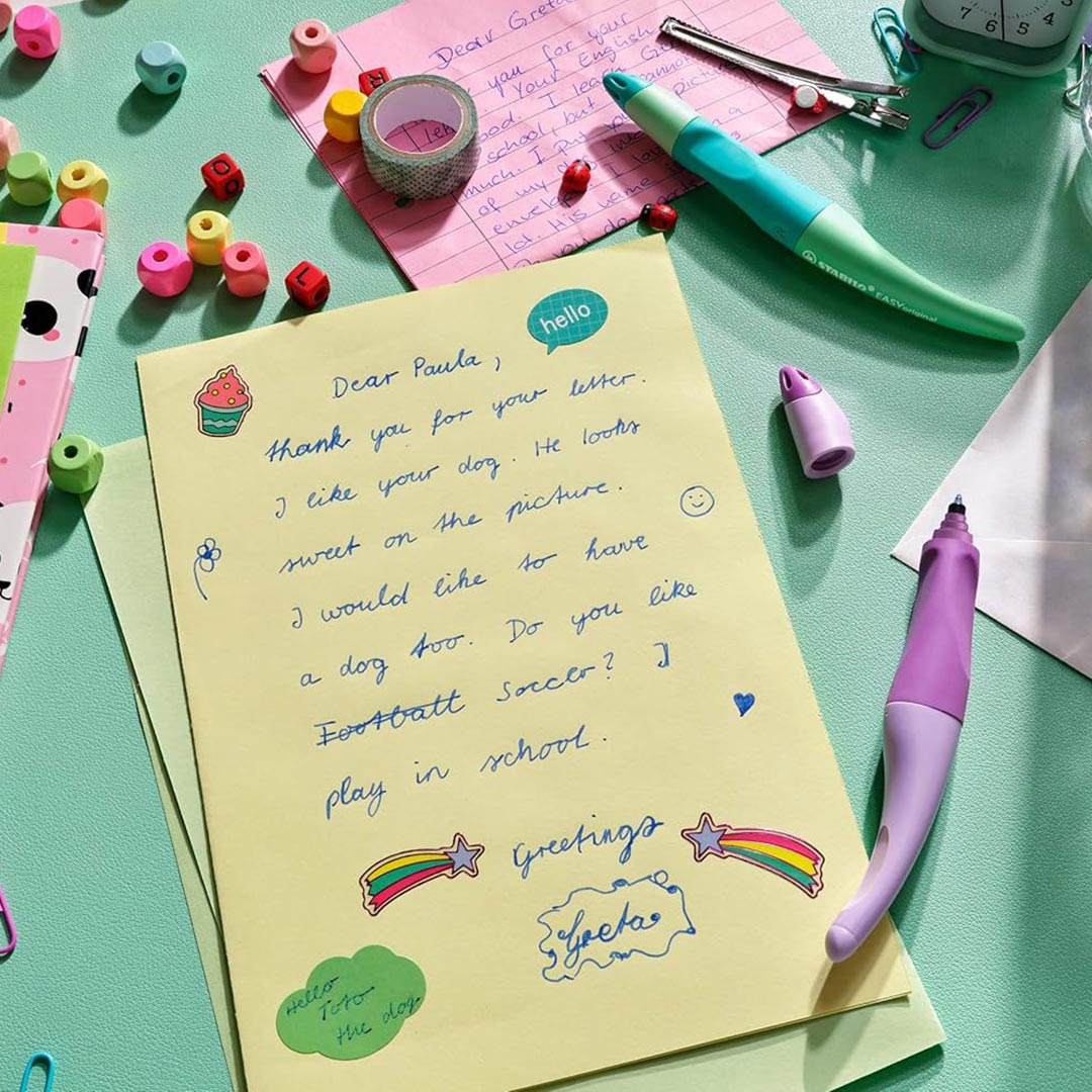 Stabilo | Easy Original | Pastel | Roller Ball Pen | Right Handed | Pink Blush | Pack of 1