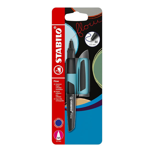 Stabilo | Flow | Ballpoint Pen | Purist Blue | Pack of 1 | Including Blue Refill | 0.5mm