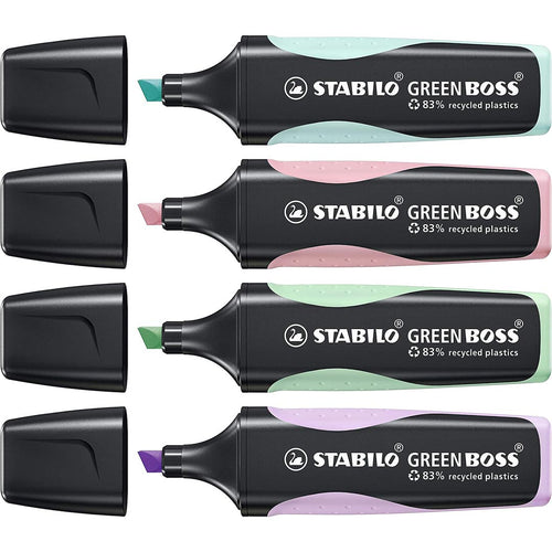 Stabilo | Green Boss | Eco-Friendly | Highlighter Pen | Pack of 4