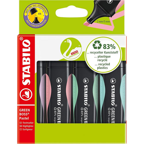 Stabilo | Green Boss | Eco-Friendly | Highlighter Pen | Pack of 4