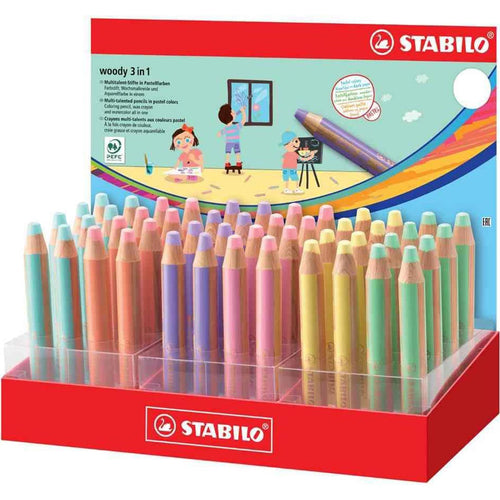 Stabilo | Multi-Talented Pencil | Woody 3 In 1 | Display of 48