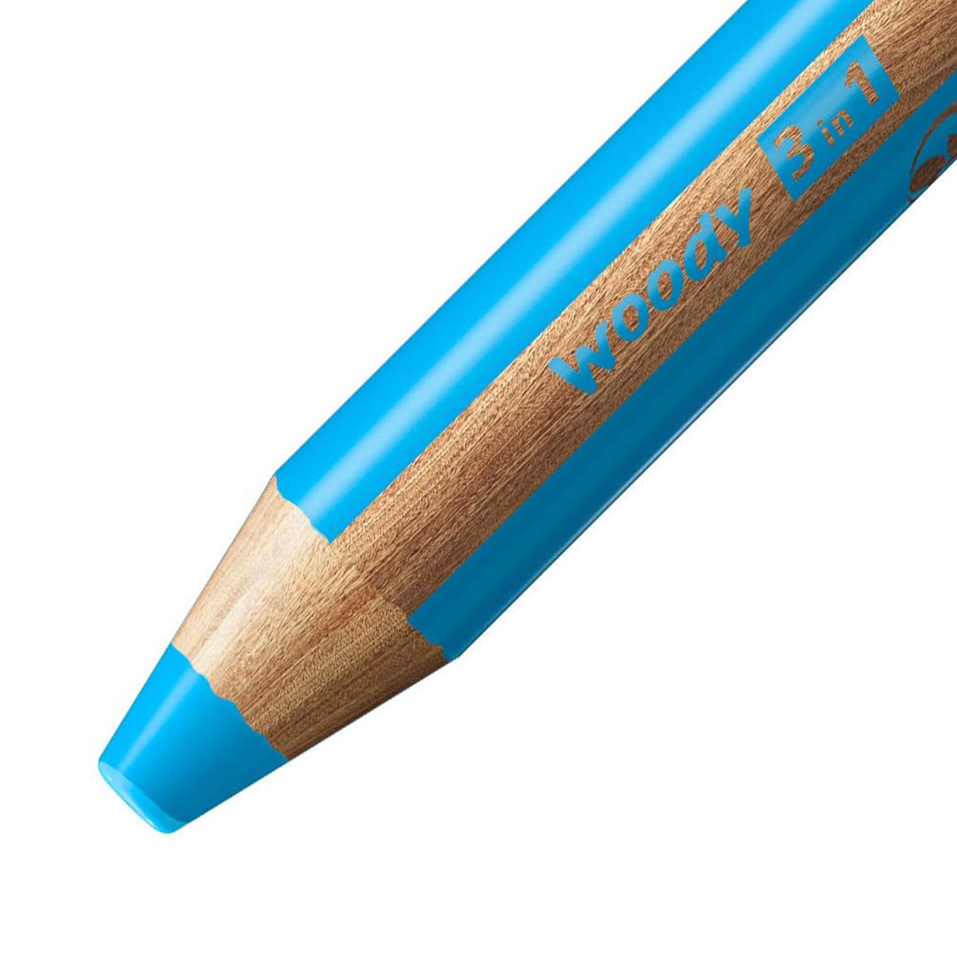 Stabilo | Multi-Talented Pencil | Woody 3 In 1 Duo | Cyan Blue | 1 Piece
