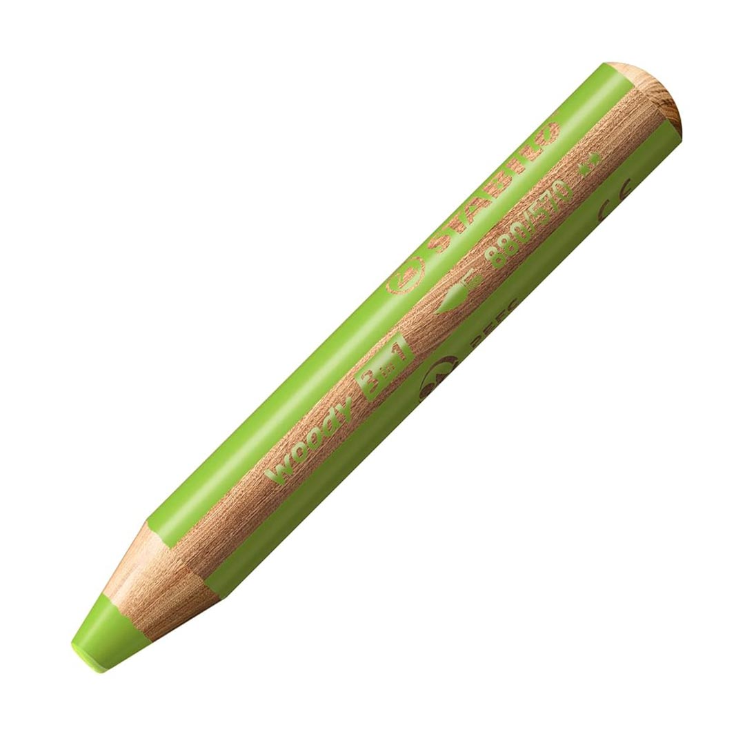 Stabilo | Multi-Talented Pencil | Woody 3 In 1 Duo | Light Green | 1 Piece