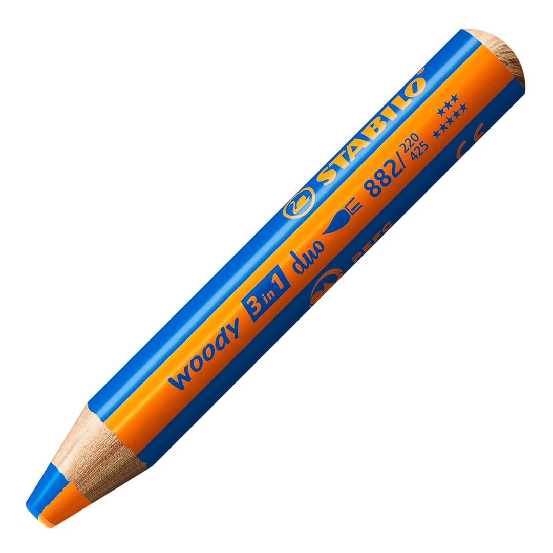 Stabilo | Multi-Talented Pencil | Woody 3 In 1 Duo | Orange/Blue | 1 Piece