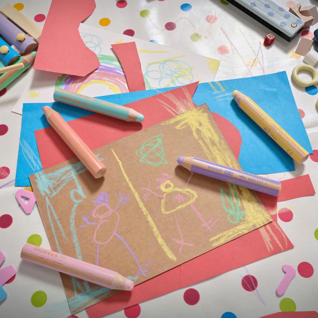 Stabilo | Multi-Talented Pencil | Woody 3 In 1 Duo | Pastel Red | 1 Piece