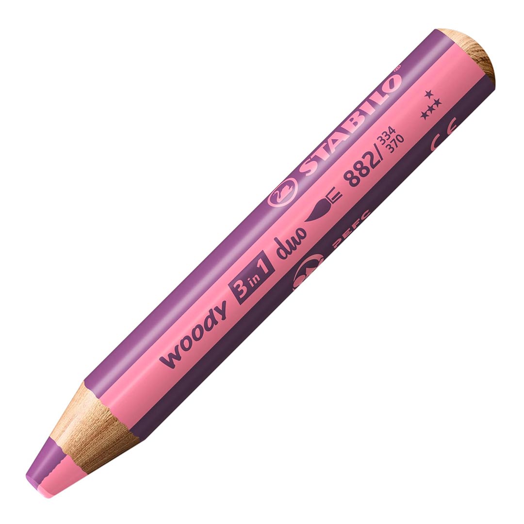 Stabilo | Multi-Talented Pencil | Woody 3 In 1 Duo | Pink/Lilac | 1 Piece