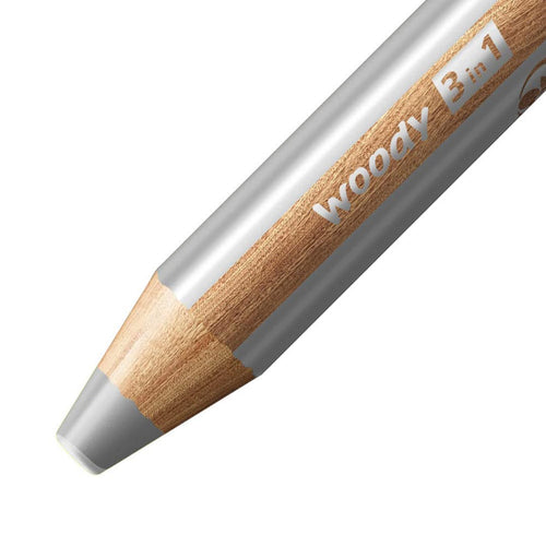 Stabilo | Multi-Talented Pencil | Woody 3 In 1 Duo | Silver | 1 Piece