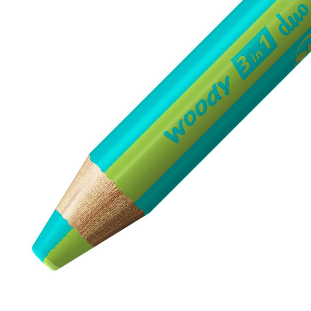 Stabilo | Multi-Talented Pencil | Woody 3 In 1 Duo |  Turquoise/Light Green | 1 Piece