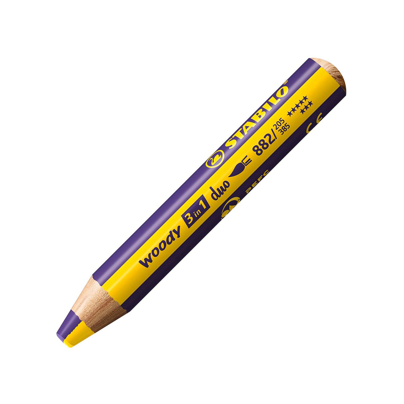 Stabilo | Multi-Talented Pencil | Woody 3 In 1 Duo | Yellow/Violet | 1 Piece