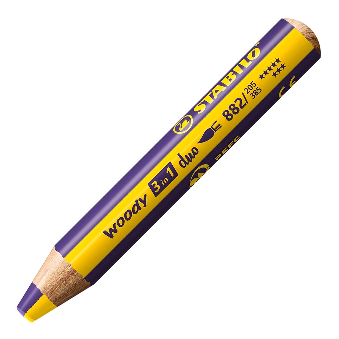Stabilo | Multi-Talented Pencil | Woody 3 In 1 Duo | Yellow/Violet | 1 Piece