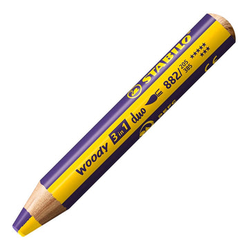 Stabilo | Multi-Talented Pencil | Woody 3 In 1 Duo | Yellow/Violet | 1 Piece
