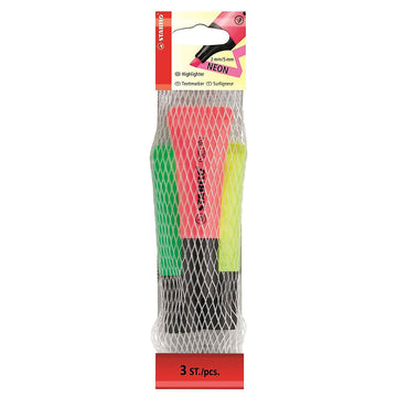 Stabilo | Neon Highlighter Pen | Pack Of 3 | Yellow, Green, Pink