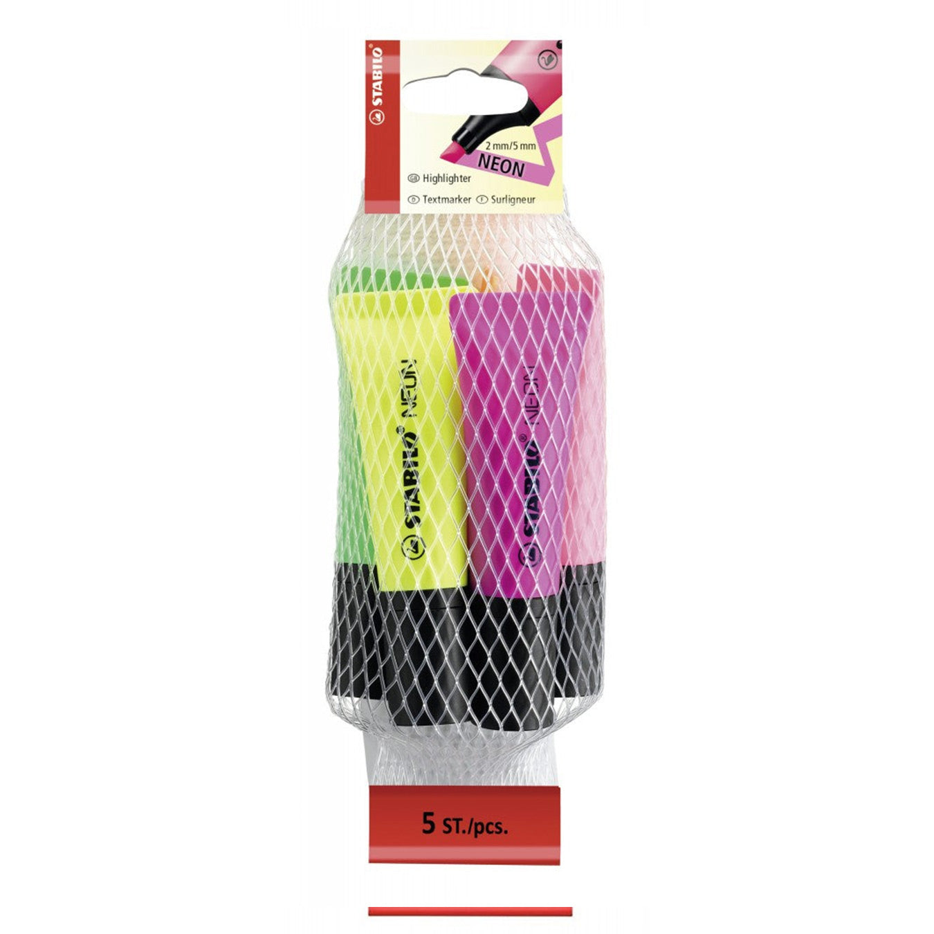 Stabilo | Neon Highlighter Pen | Mix Pack Of 5
