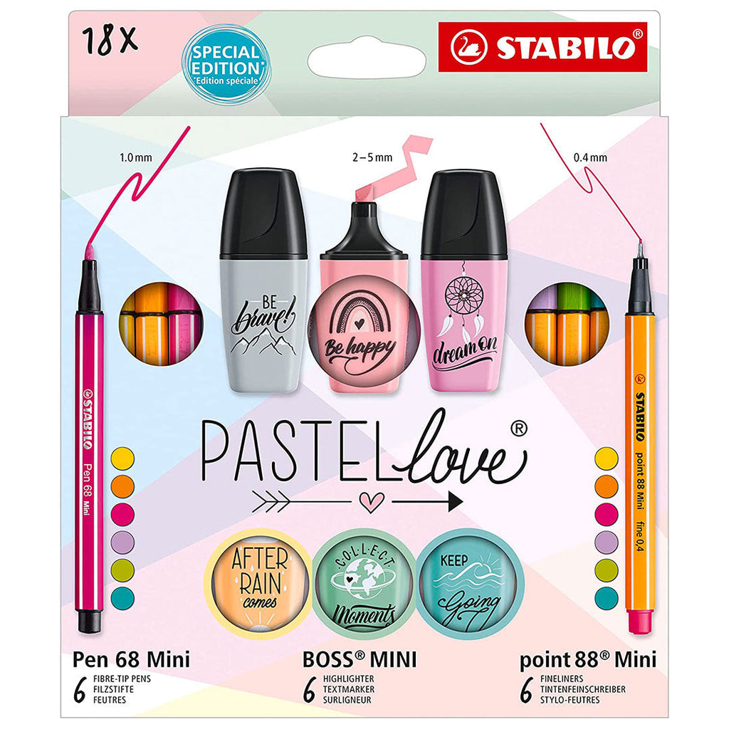 Stabilo | Pastel Love Set | Pack Of 18Pcs | Highlighter Pen