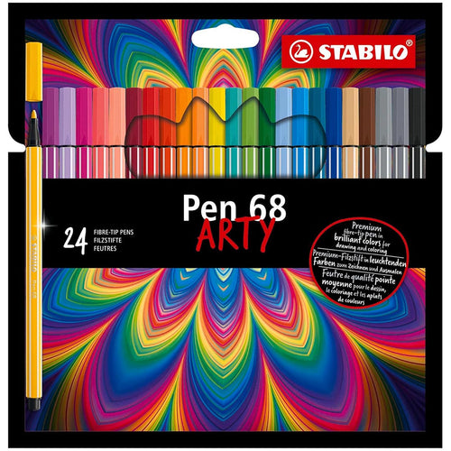 Stabilo | Pen 68 | Felt Tip | Wallet of 24 | Assorted Colours