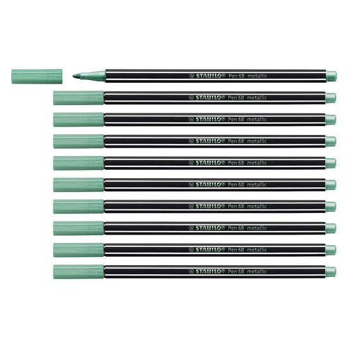 Stabilo | Pen 68 | Metallic | Green | Pack Of 10