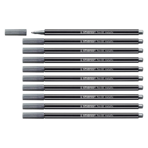 Stabilo | Pen 68 | Metallic | Silver | Pack Of 10