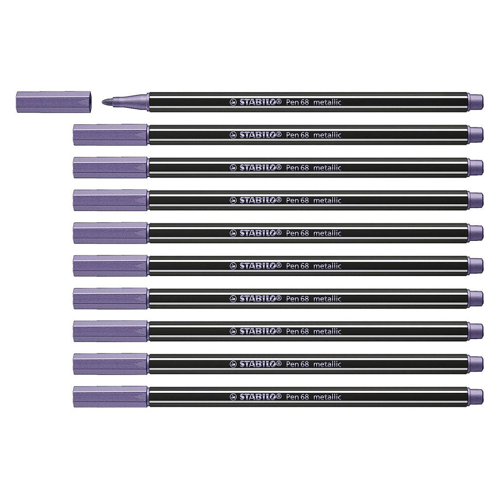 Stabilo | Pen 68 | Metallic | Violet | Pack Of 10