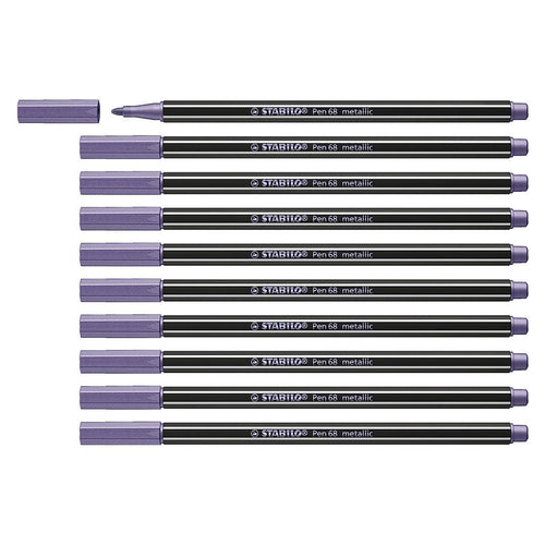 Stabilo | Pen 68 | Metallic | Violet | Pack Of 10