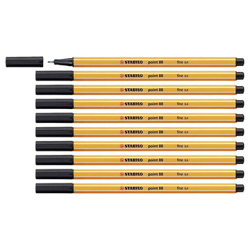 Stabilo | Point 88 | Fineliner | Black | Pack Of 10 - penpencilink