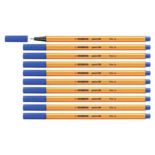 Stabilo | Point 88 | Fineliner | Blue | Pack Of 10