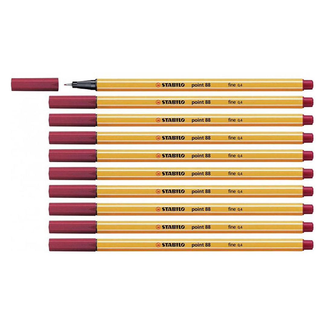 Stabilo | Point 88 | Fineliner | Crimson | Pack Of 10 - penpencilink