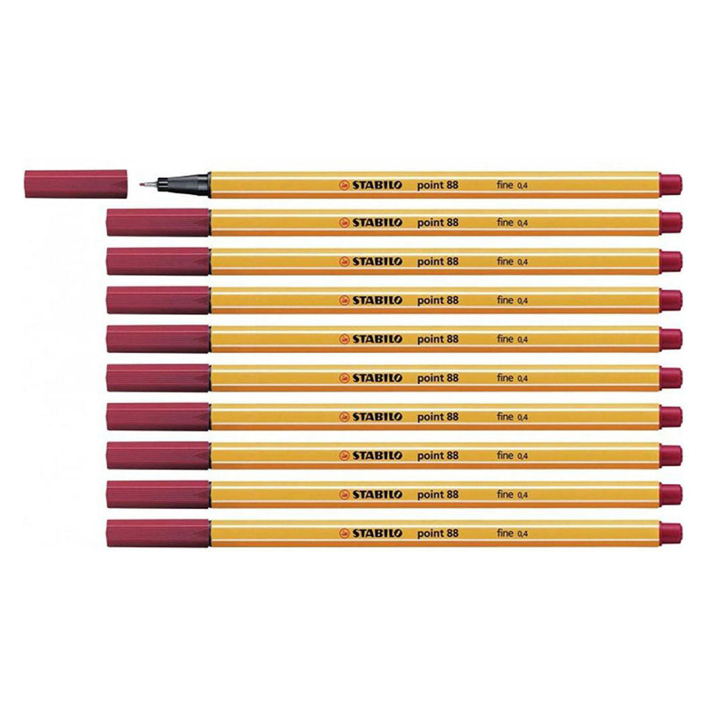 Stabilo | Point 88 | Fineliner | Crimson | Pack Of 10 - penpencilink