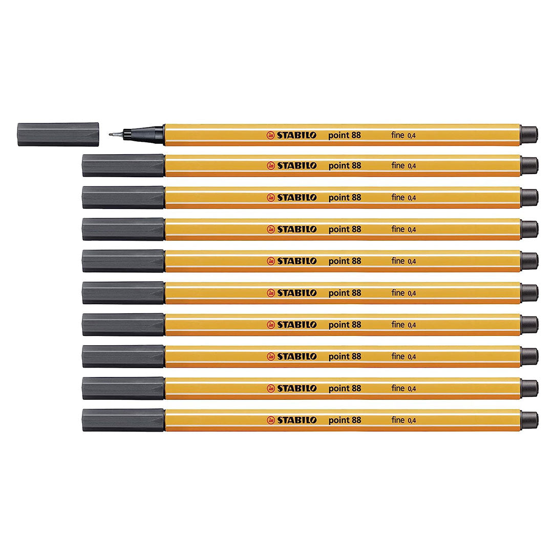 Stabilo | Point 88 | Fineliner | Deep Cold Grey | Pack Of 10