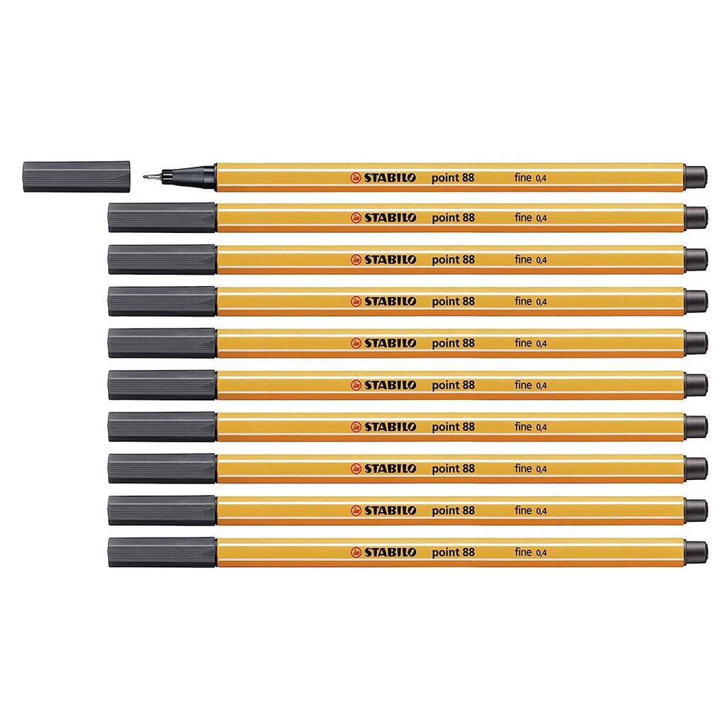 Stabilo | Point 88 | Fineliner | Deep Cold Grey | Pack Of 10