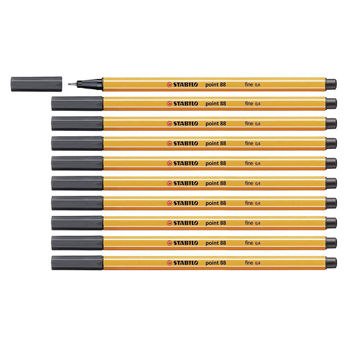 Stabilo | Point 88 | Fineliner | Deep Cold Grey | Pack Of 10