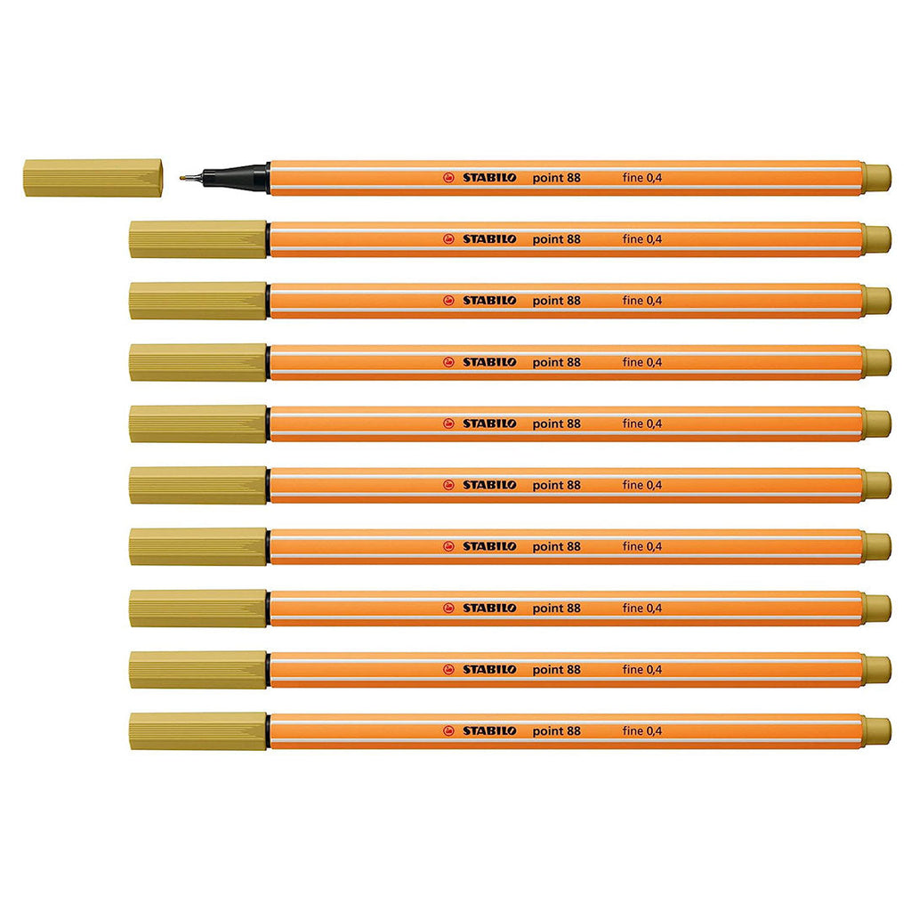Stabilo | Point 88 | Fineliner | Khaki | Pack Of 10