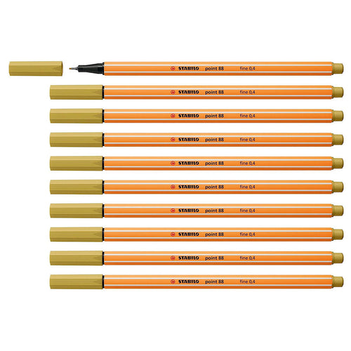 Stabilo | Point 88 | Fineliner | Khaki | Pack Of 10