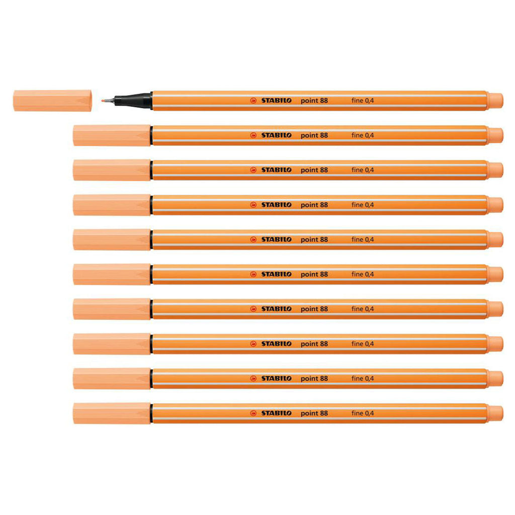 Stabilo | Point 88 | Fineliner | Light Orange | Pack Of 10
