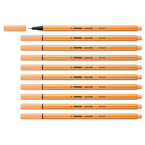 Stabilo | Point 88 | Fineliner | Light Orange | Pack Of 10