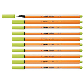 Stabilo | Point 88 | Fineliner | Lime Green | Pack Of 10