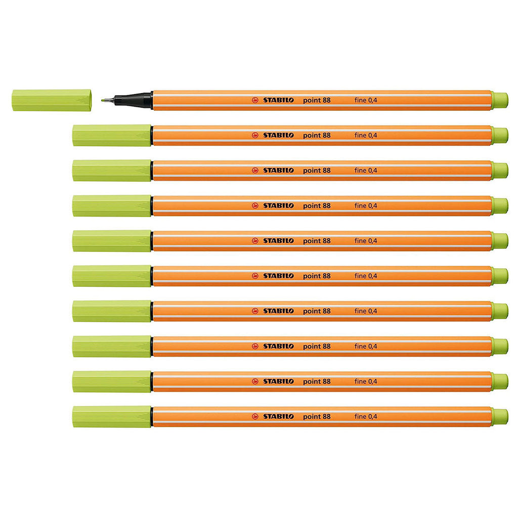 Stabilo | Point 88 | Fineliner | Lime Green | Pack Of 10