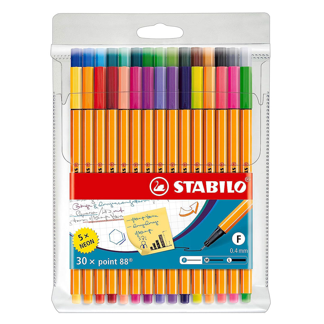 Stabilo | Point 88 | Fineliner | Multiple Colors | Pack Of 30