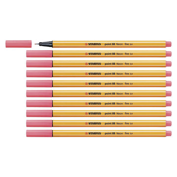Stabilo | Point 88 | Fineliner | Neon Red | Pack Of 10