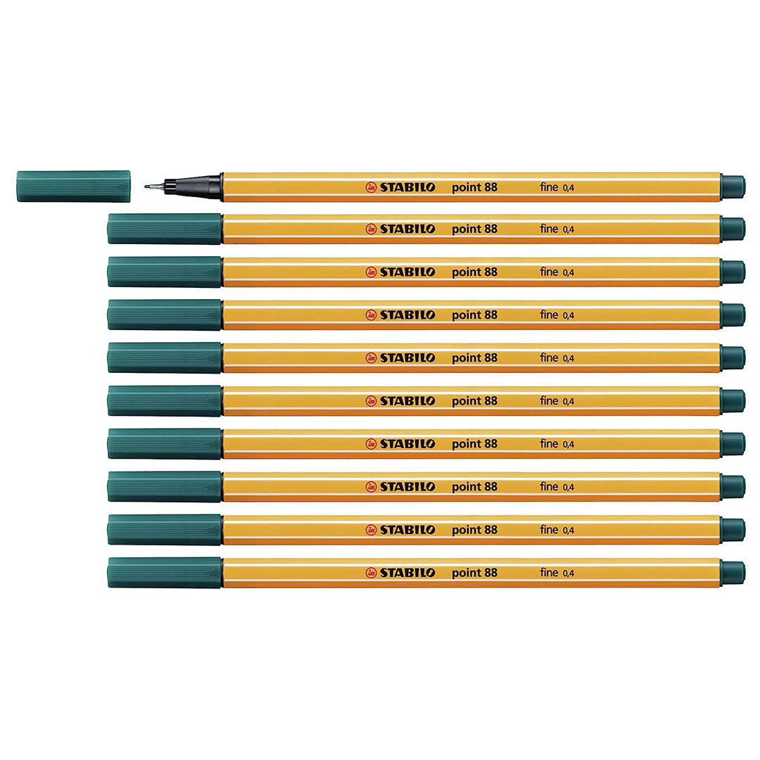 Stabilo | Point 88 | Fineliner | Pine Green | Pack Of 10