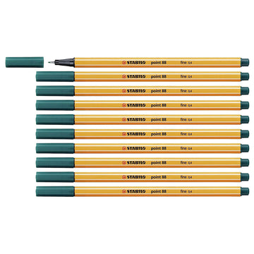 Stabilo | Point 88 | Fineliner | Pine Green | Pack Of 10