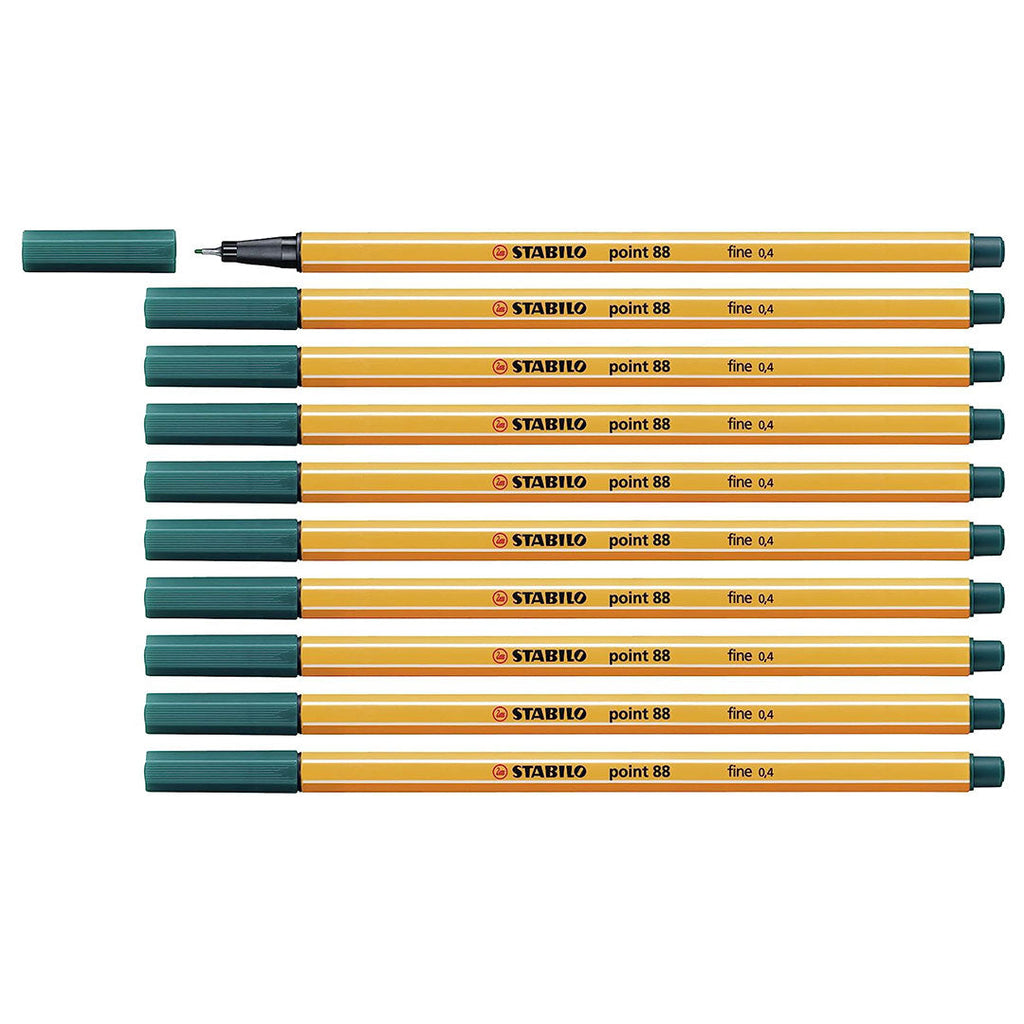 Stabilo | Point 88 | Fineliner | Pine Green | Pack Of 10