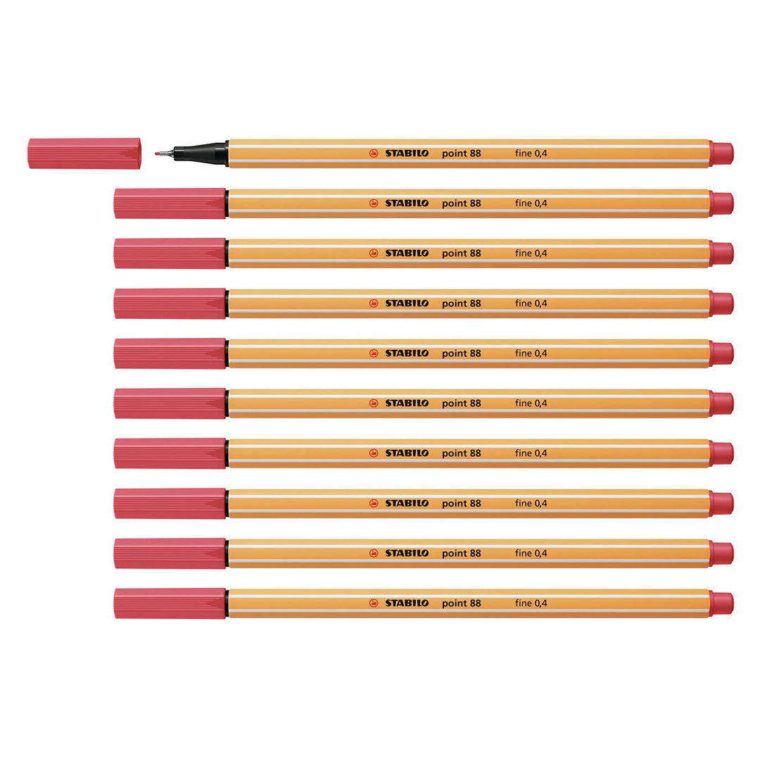 Stabilo | Point 88 | Fineliner | Rust Red | Pack Of 10