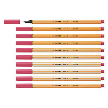 Stabilo | Point 88 | Fineliner | Strawberry Red | Pack Of 10