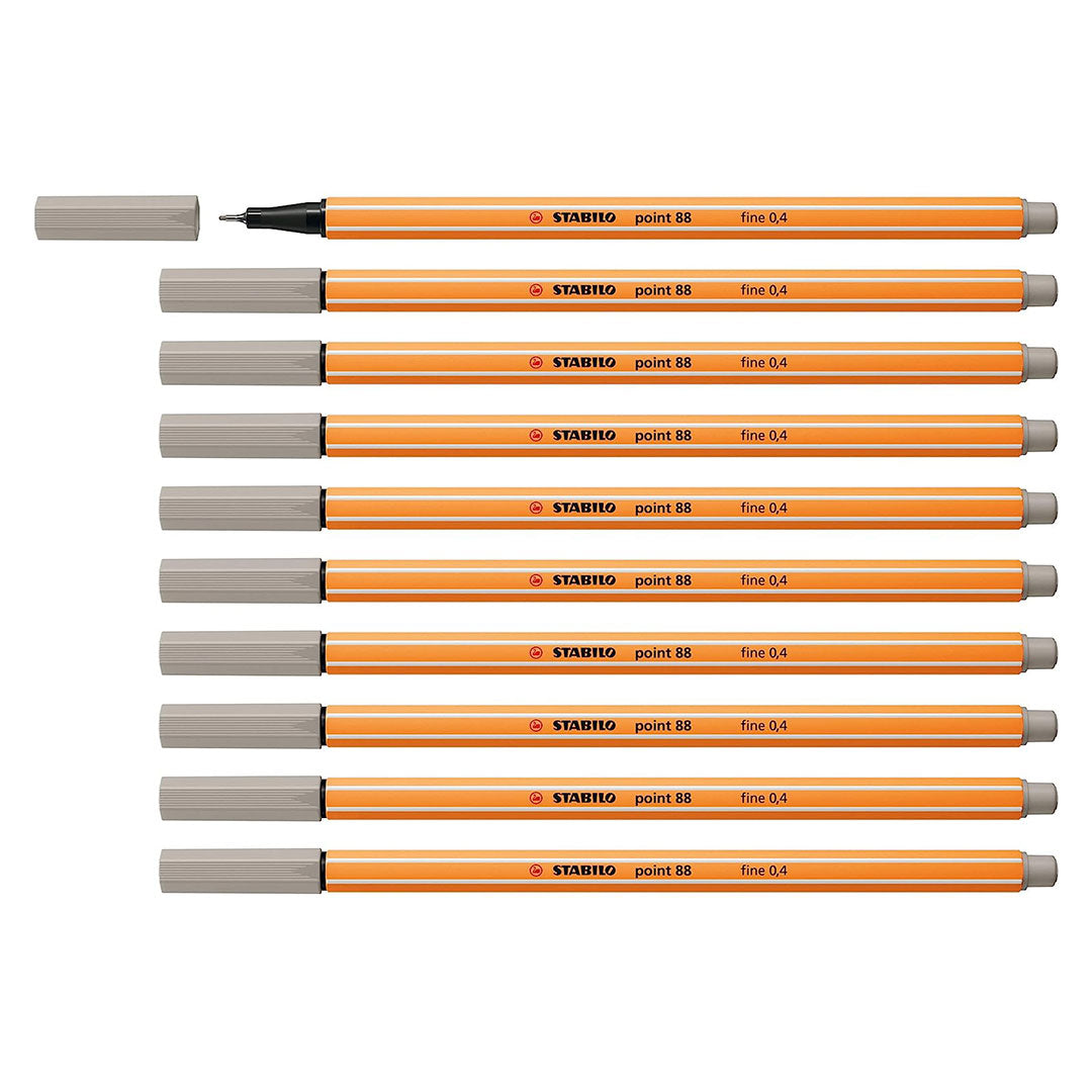 Stabilo | Point 88 | Fineliner | Warm Grey | Pack Of 10