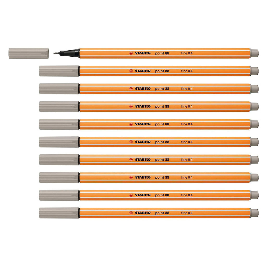 Stabilo | Point 88 | Fineliner | Warm Grey | Pack Of 10